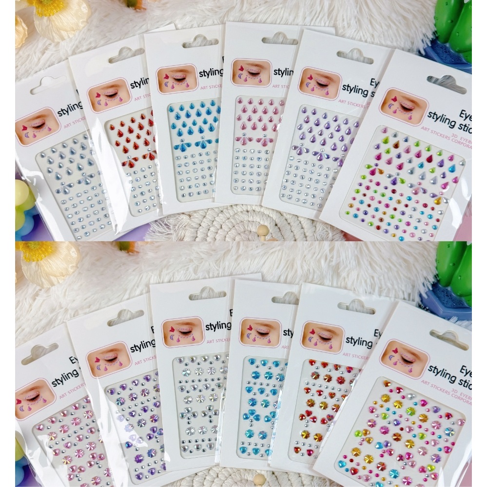 Sparkling cheek stickers, face stickers, decorative princess face stickers, diamond stickers, stage performance eye makeup, water diamond stickers Specification image