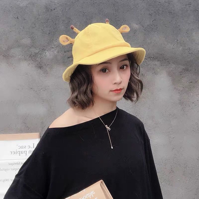Giraffe ear design Fisherman Parent-child cartoon yellow sun hat Summer children's basin hat (28)4141 Specification image