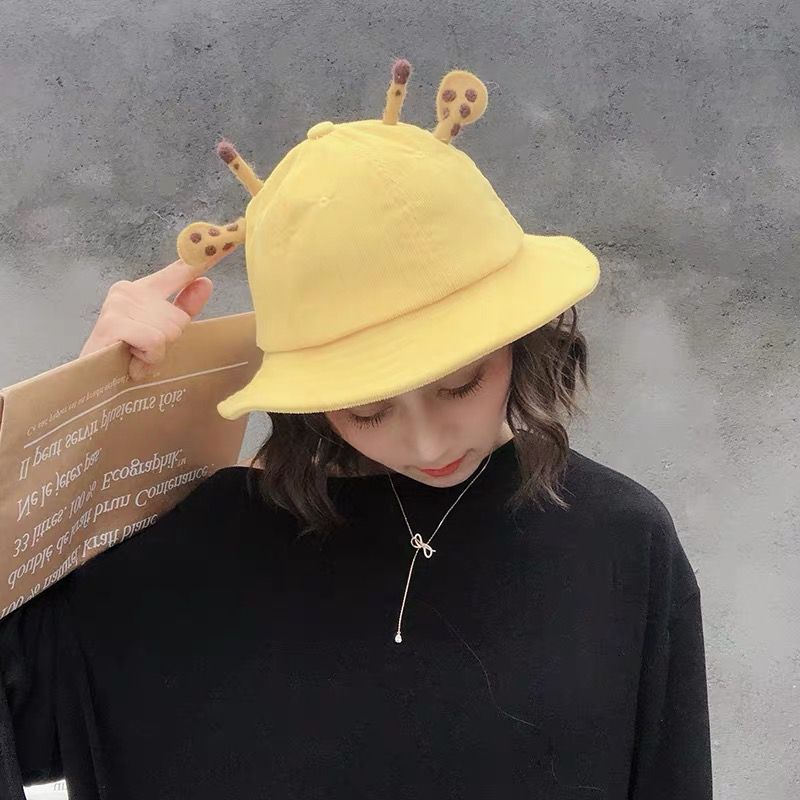 Giraffe ear design Fisherman Parent-child cartoon yellow sun hat Summer children's basin hat (28)4141 details Picture