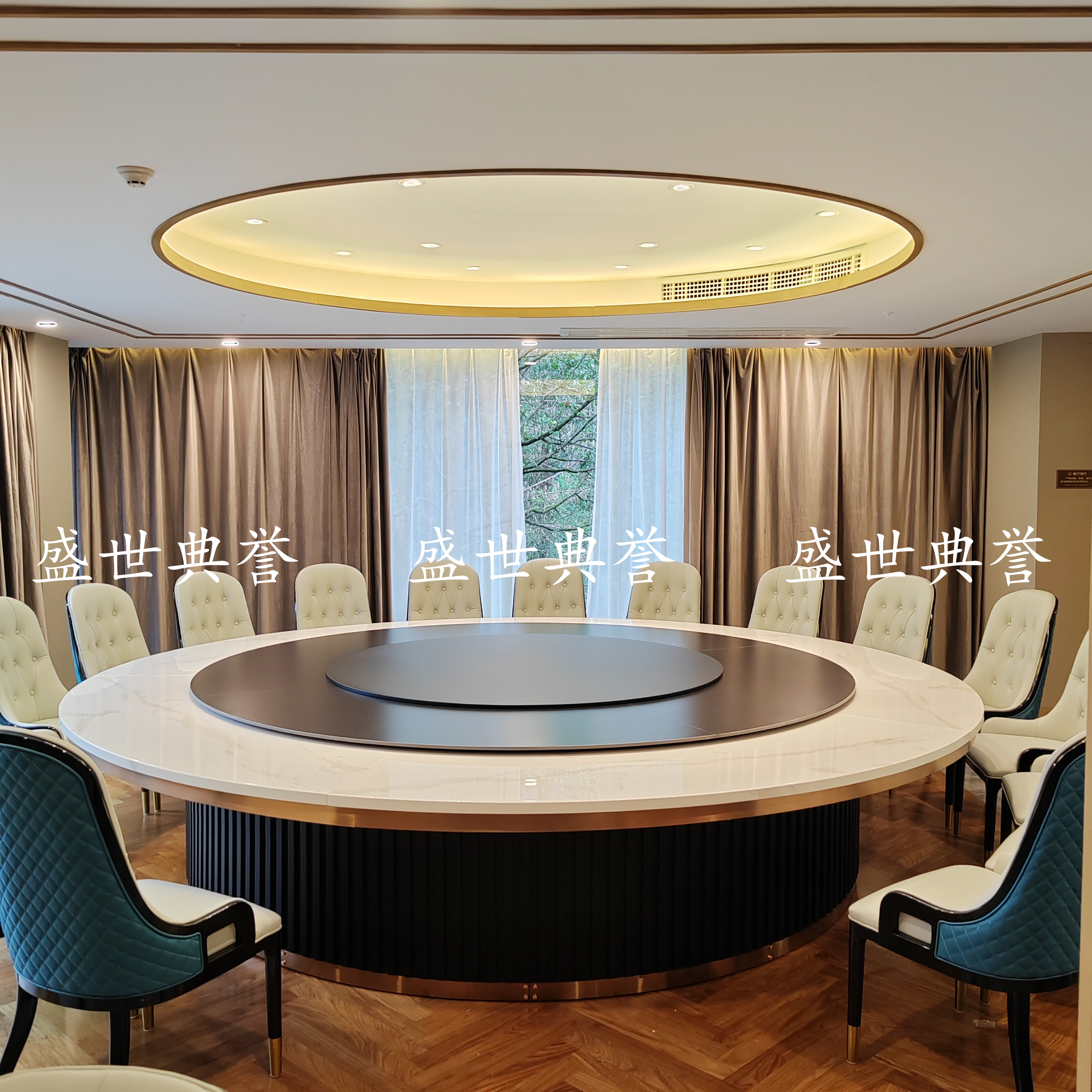 Longnan International Hotel's solid wood furniture, banquet center, private rooms, electric tables and chairs, seafood restaurant, and light luxury electric round tables Specification image