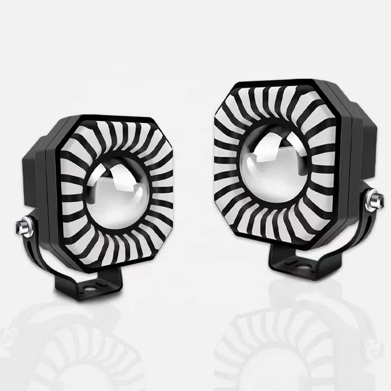 Automobile LED spotlights, work lights, dual-color spotlights, flashing lights, 4-inch round lights, square lights, motorcycle headlights, dazzling colors pic 6