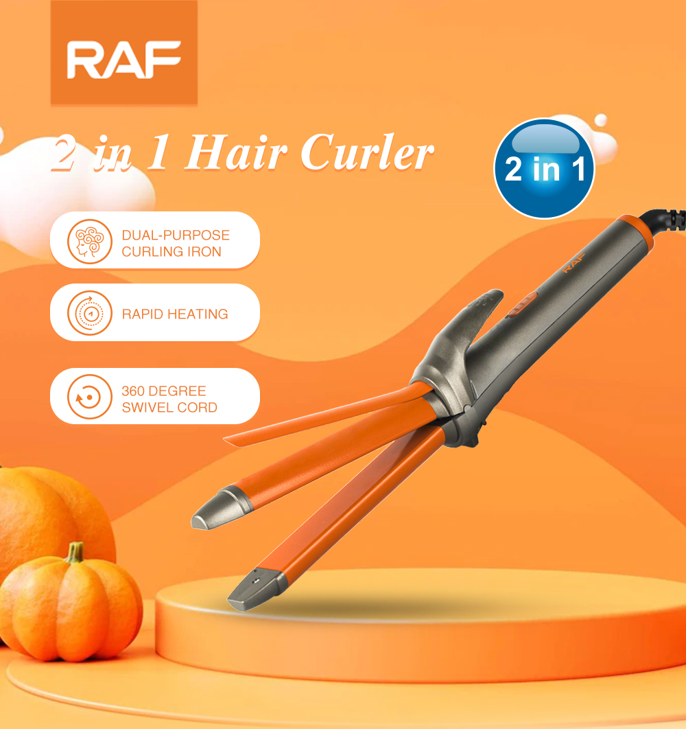 The new two-in-one curling iron straightener with ceramic clamps can be used for both dry and wet straightening. It features large curls with inward bangs for hair replacement pic 4