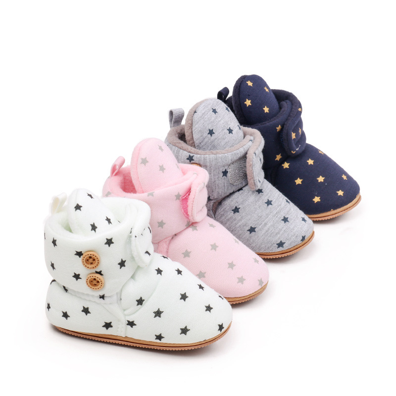 New Winter Baby Shoes for 0-1 Year Old, Warm Cotton Boots with High Collar and Non-Slip Design, Thickened Fleece for Boys and Girls thumbnail