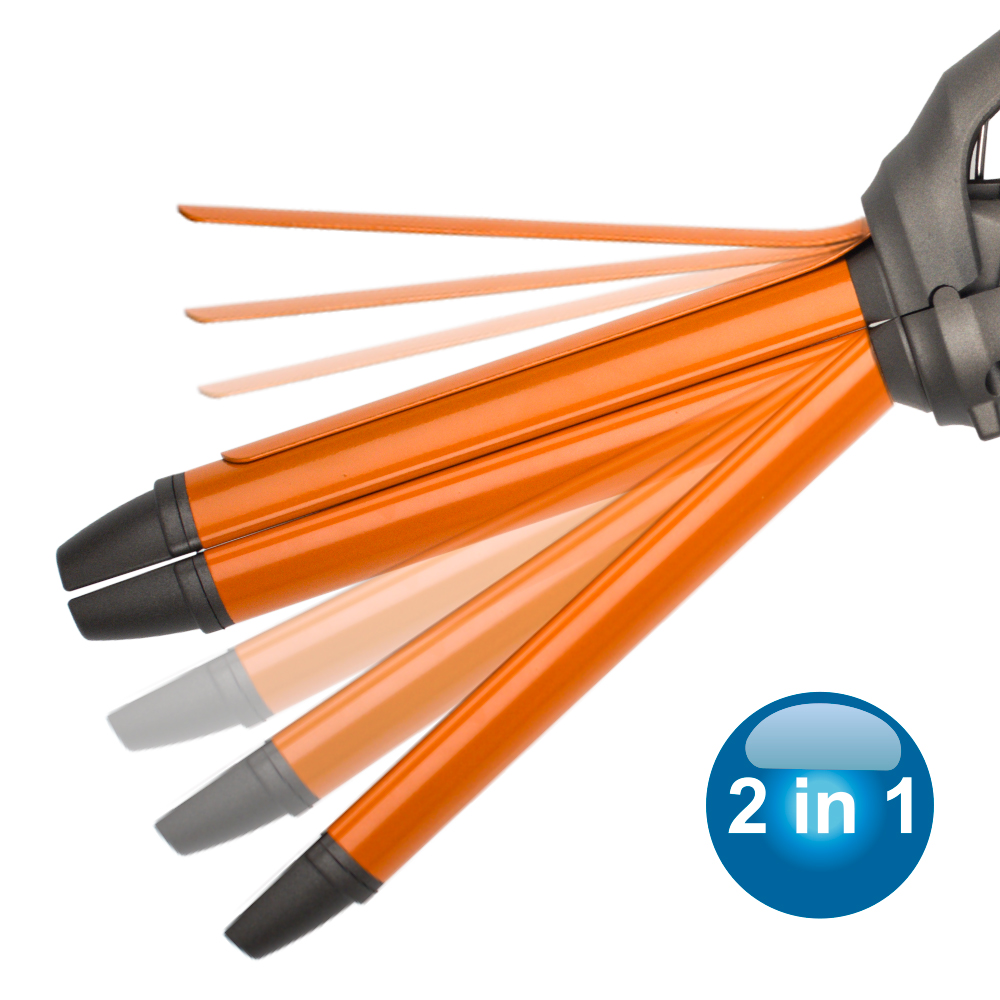 The new two-in-one curling iron straightener with ceramic clamps can be used for both dry and wet straightening. It features large curls with inward bangs for hair replacement Item Picture