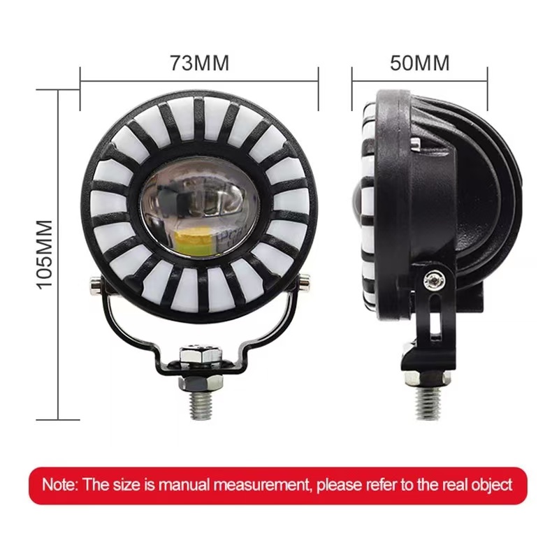 Automobile LED spotlights, work lights, dual-color spotlights, flashing lights, 4-inch round lights, square lights, motorcycle headlights, dazzling colors pic 11
