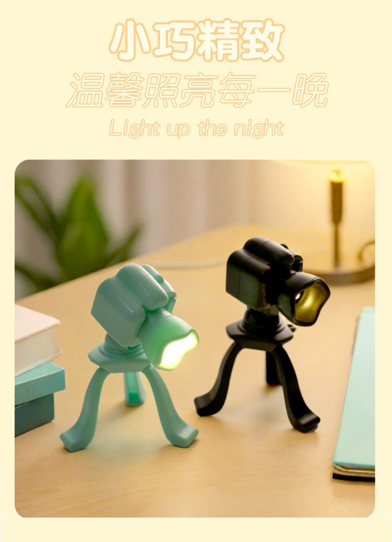 可爱桌面小摆件复古照相机小夜灯床头装饰摆件迷你小夜灯照相机灯详情6