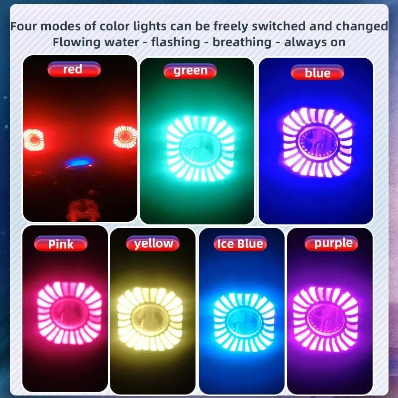 Automobile LED spotlights, work lights, dual-color spotlights, flashing lights, 4-inch round lights, square lights, motorcycle headlights, dazzling colors pic 1