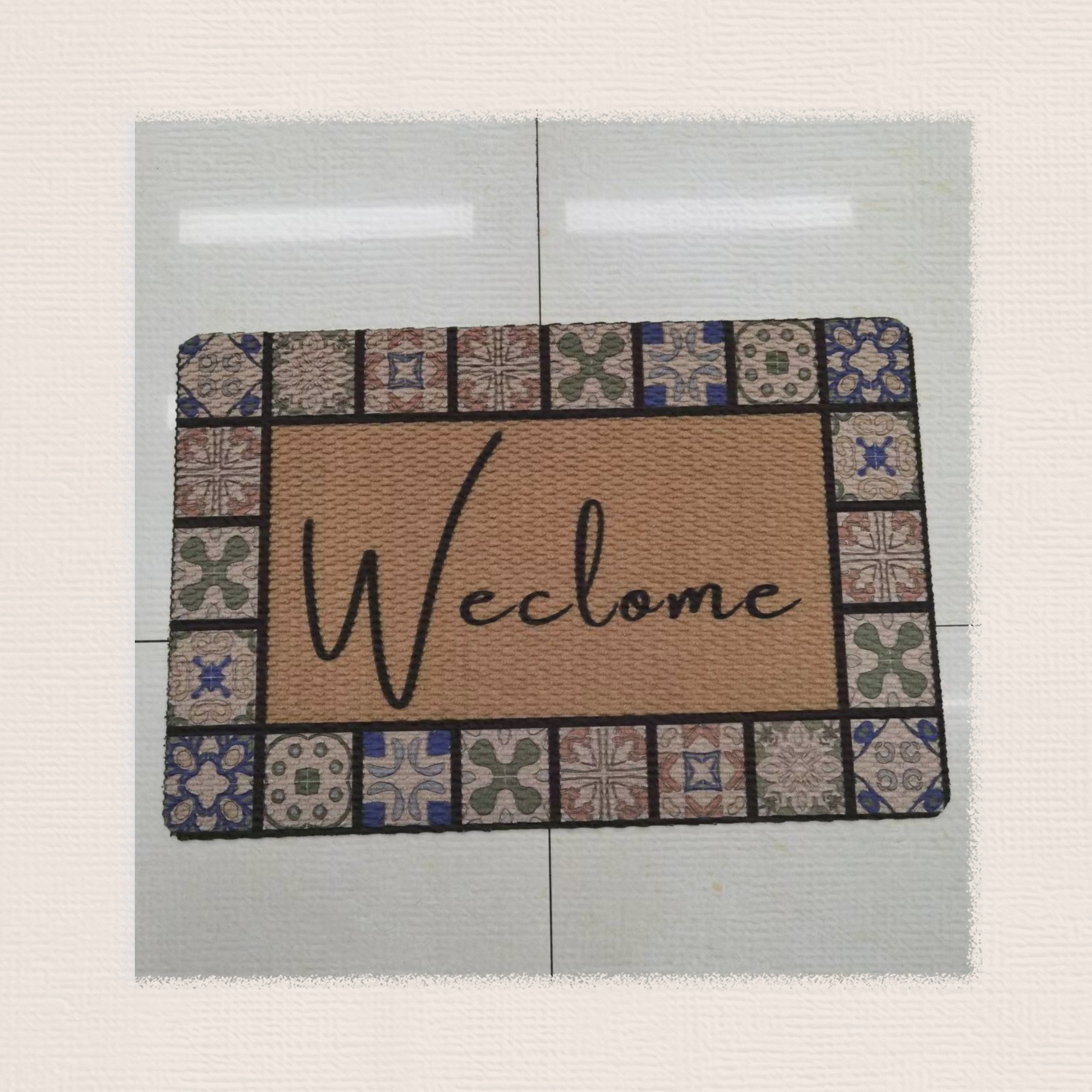 European-style floor mat, pineapple pattern high-definition printed floor mat, foot mat, absorbent door mat, anti-slip mat, kitchen mat, bathroom mat, PVC base, polypropylene fabric, multiple patterns available for mixing, size 40*60cm details Picture