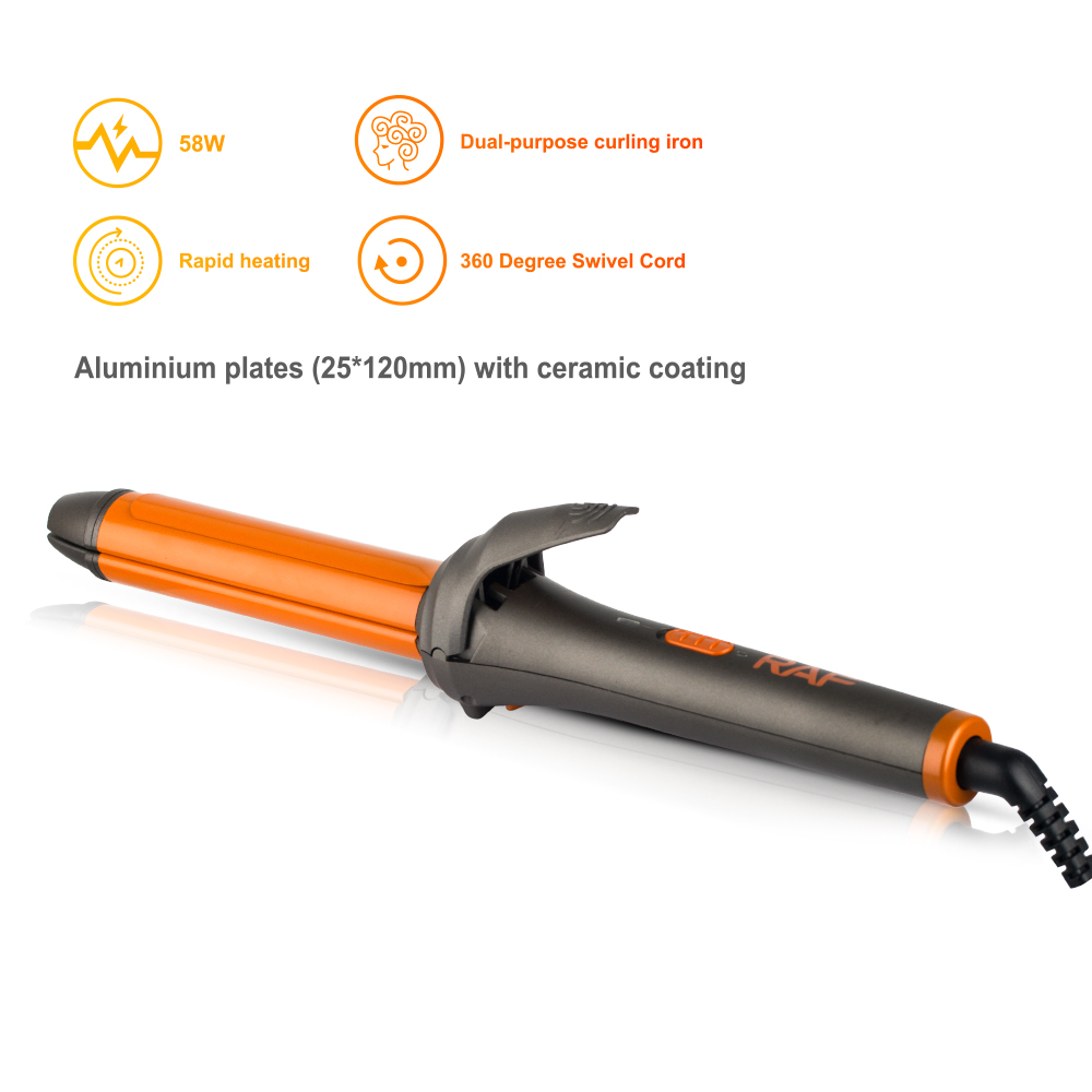 The new two-in-one curling iron straightener with ceramic clamps can be used for both dry and wet straightening. It features large curls with inward bangs for hair replacement Specification image