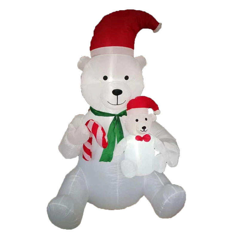 Christmas hot sale factory direct sales, just in time for Christmas inflatable 1.8M large cartoon bear Christmas scene decoration wholesale Specification image