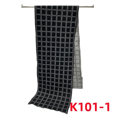 Autumn And Winter New Men's Knitted Blended Scarf Lattice Warm Europe And The United States Simple Business Leisure Young Neck Manufacturers Wholesale Custom