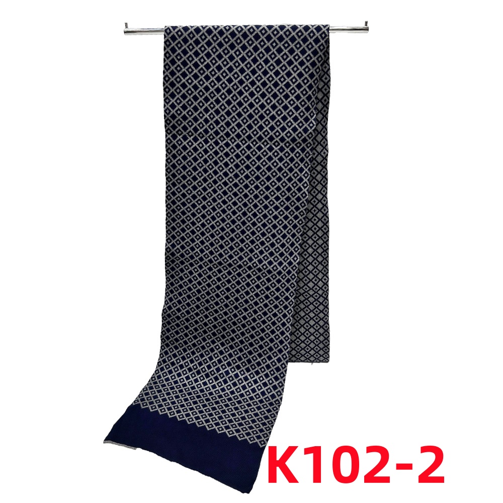 2024 Autumn And Winter Warm New Men's Knitted Blended Scarf Lattice Warm Europe And The United States Simple Business Leisure Young Neck Manufacturers Wholesale details Picture