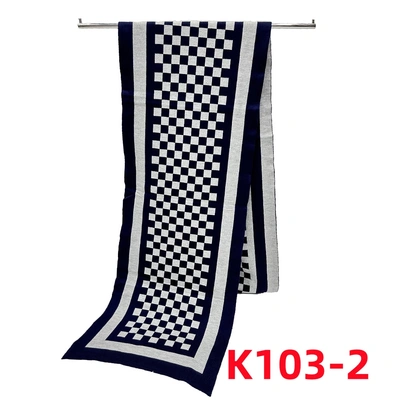 Autumn And Winter New Men's Knitted Blended Scarf Checkerboard Lattice Warm Europe And The United States Simple Business Leisure Young Neck Manufacturers Wholesale