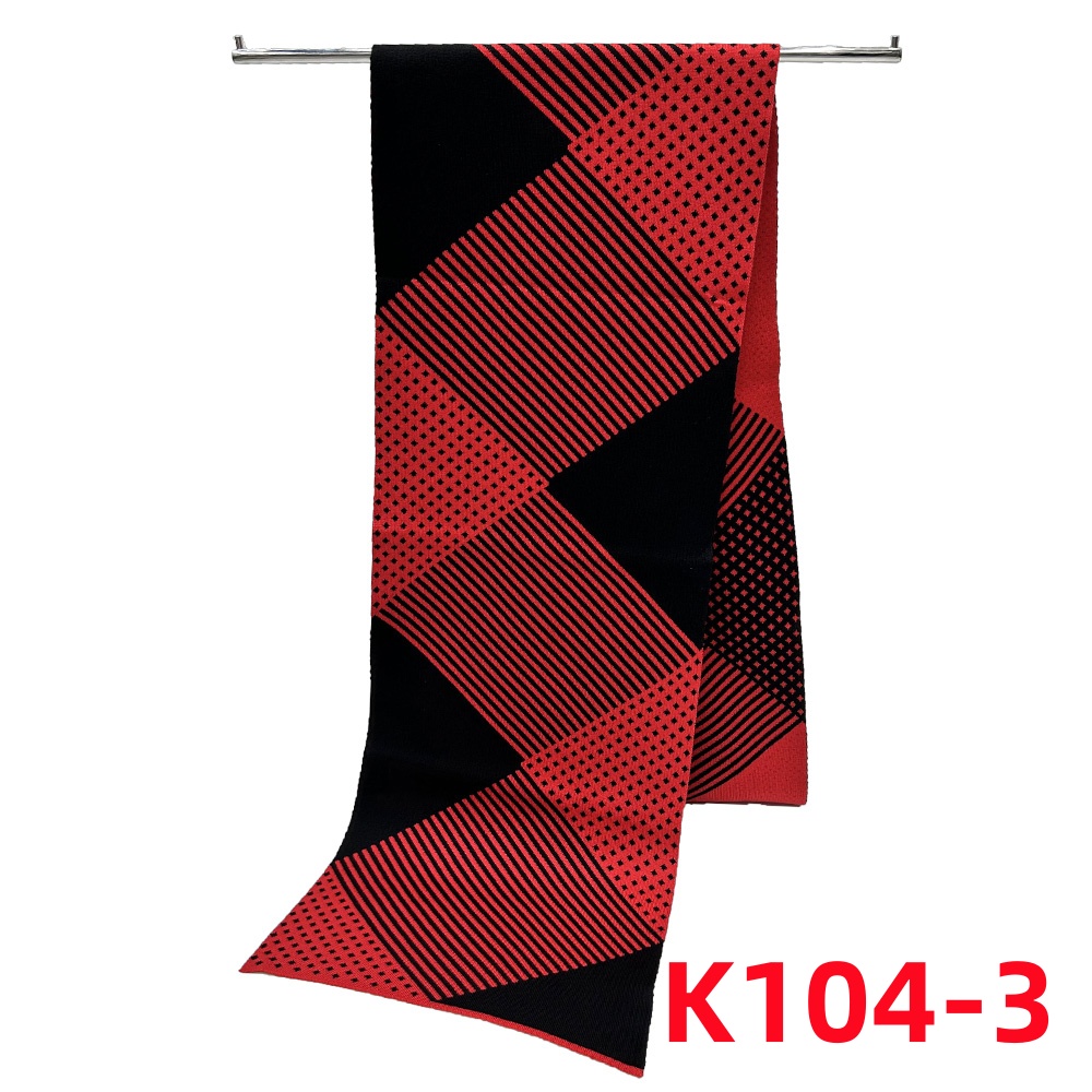 Foreign Trade Scarf Short Men's Scarf Warm Small Bib Lozenge Plaid Double-Sided Blended Knitted Scarf For Men Specification drawing