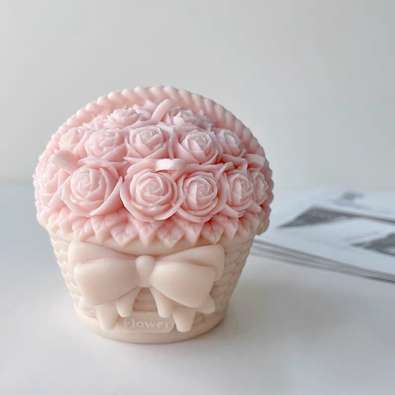 Flower basket soy candle candle valentine's day gift set scented candles wedding gifts home furnishing articles gift birthday candles scented candle candle scented candles scented candle fragrance craft candles for Christmas candles