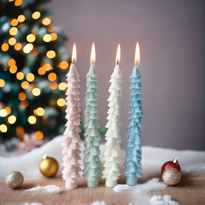 Long Christmas tree scented soybean candles, wedding banquet gifts, souvenirs, Valentine's Day gifts, birthday gifts, ornaments, scented candles, candles, scented candles, birthday candles, scented candles, scented candles, scented craft candles, Christmas candles, candles details Picture
