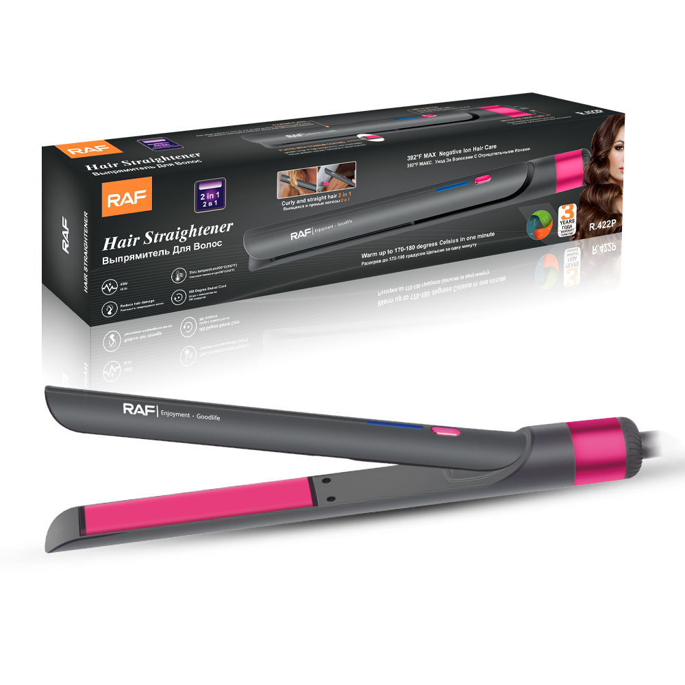 RAF European and American standard cross-border exclusive hair straightening board negative ions do no harm to hair straightening and curling hair straightening device cross-border home use details Picture