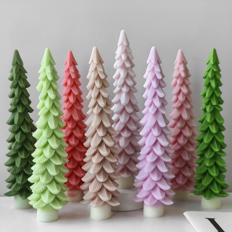 Long Christmas tree scented soybean candles, wedding banquet gifts, souvenirs, Valentine's Day gifts, birthday gifts, ornaments, scented candles, candles, scented candles, birthday candles, scented candles, scented candles, scented craft candles, Christmas candles, candles Specification image