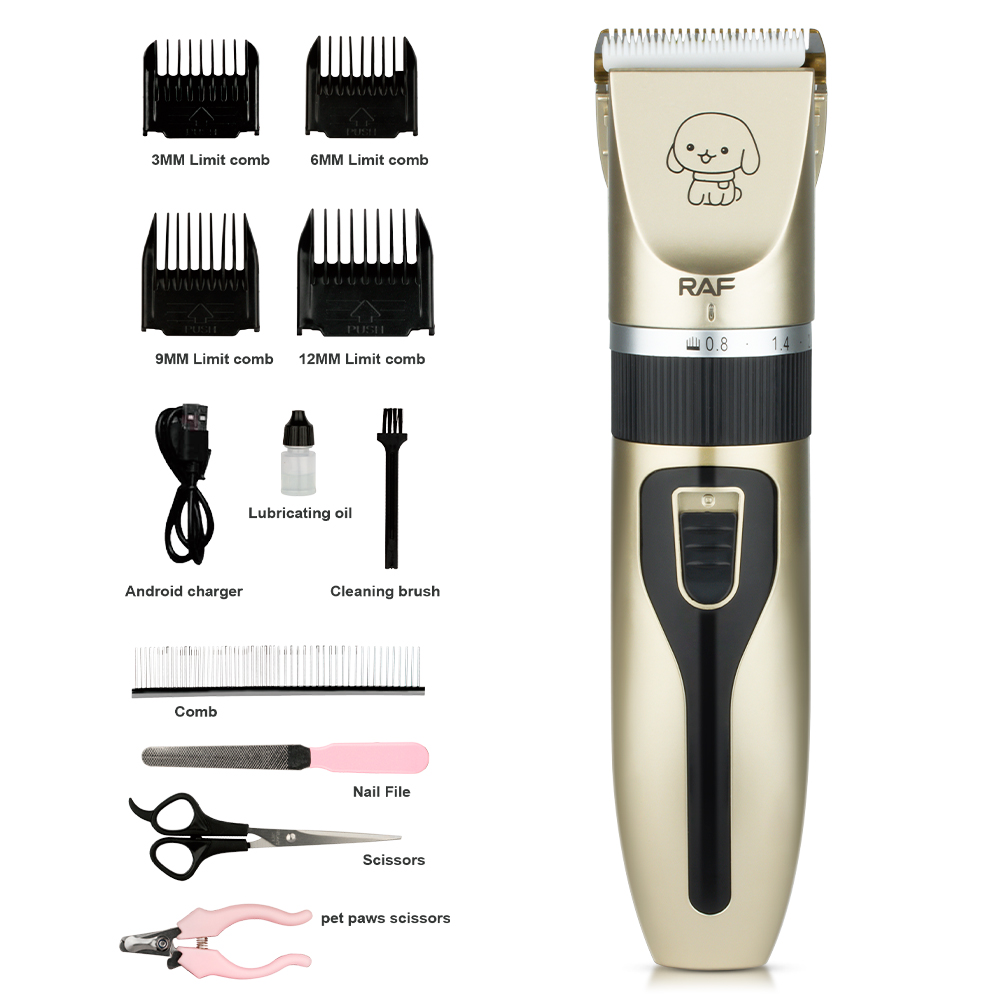 RAF Cross-border pet electric hair clipper, high-power shaving head electric clipper, rechargeable engraving electric clipper Item Picture