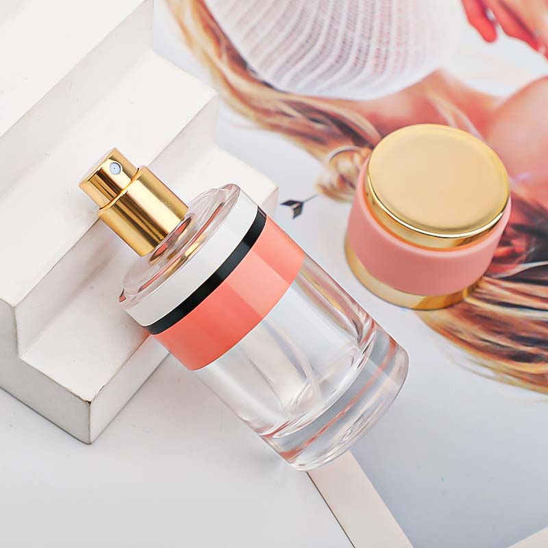 30ml cylindrical spray bottle, six-color mixed hair screw-top glass bottle, portable travel perfume, portioned bottle details Picture