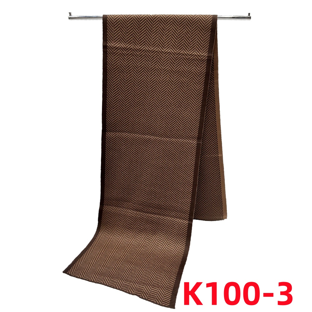 Autumn And Winter New Men's Knitted Blended Scarf Lattice Warm Europe And The United States Simple Business Leisure Young Neck Manufacturers Wholesale Specification drawing