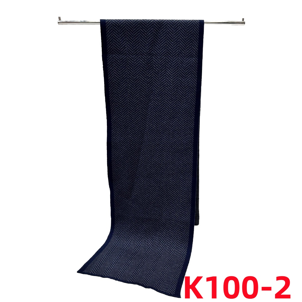 Autumn And Winter New Men's Knitted Blended Scarf Lattice Warm Europe And The United States Simple Business Leisure Young Neck Manufacturers Wholesale details Picture