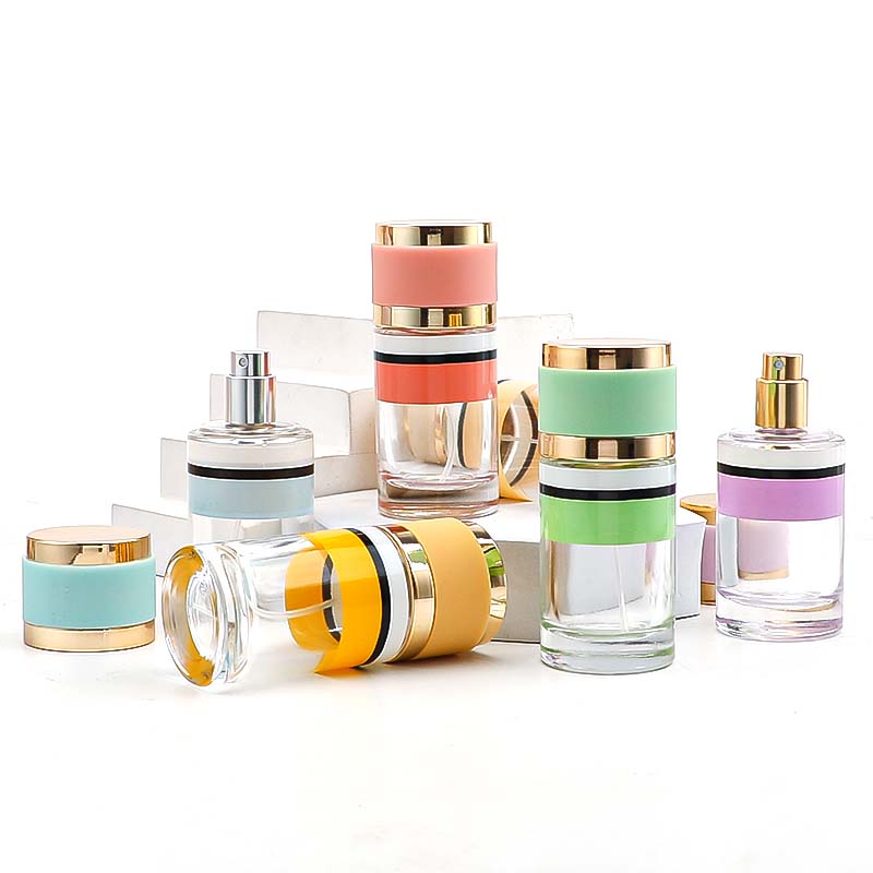 30ml cylindrical spray bottle, six-color mixed hair screw-top glass bottle, portable travel perfume, portioned bottle