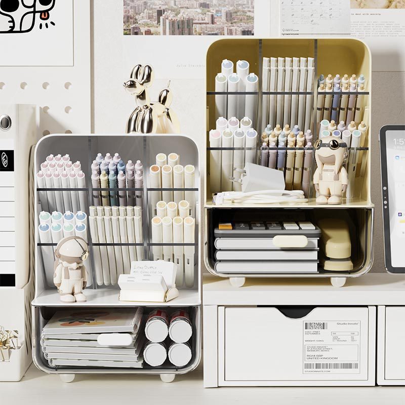 Y218-JX2403笔筒学生书桌文具收纳盒大容量办公室桌面杂物置物架