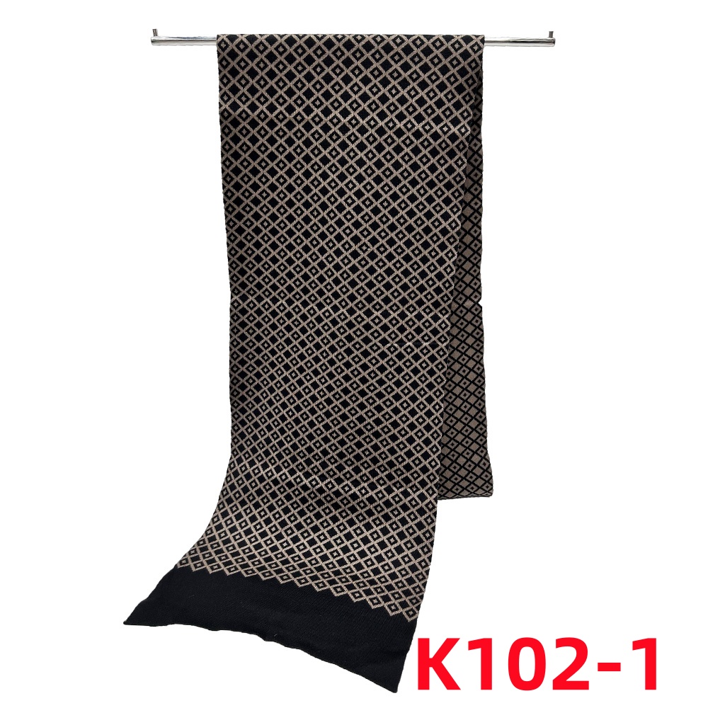 2024 Autumn And Winter Warm New Men's Knitted Blended Scarf Lattice Warm Europe And The United States Simple Business Leisure Young Neck Manufacturers Wholesale Specification drawing