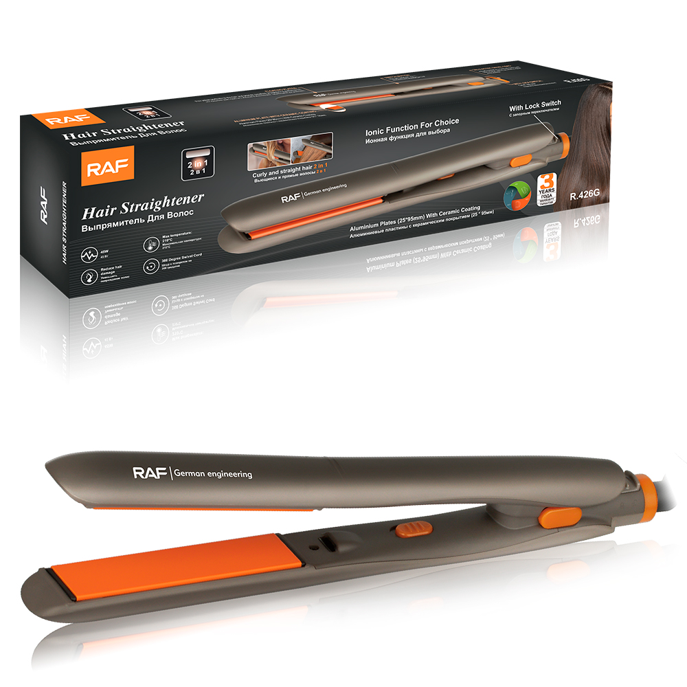 RAF European standard cross-border straightening hair heating plate LCD portable curling iron Home fluffy multi-functional curling iron Specification image