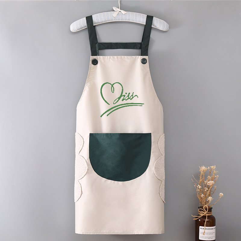 Apron Home kitchen waterproof and oil-proof 2022 new style popular catering special men's and women's printed work clothes waist for summer Specification image