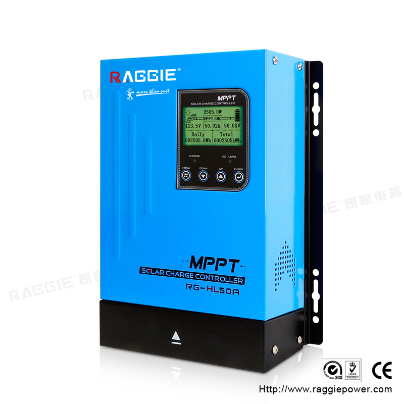 HL series 50A controller, solar product solar controller MPPT controller RAGGIE, intelligent controller,12V, 24V, 36V, 48V voltage automatic switching