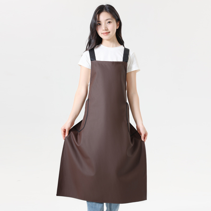 PU waterproof extended apron, waterproof and oil-proof soft leather, fashionable work, home, kitchen, no-wash logo advertising promotion Application Scenario