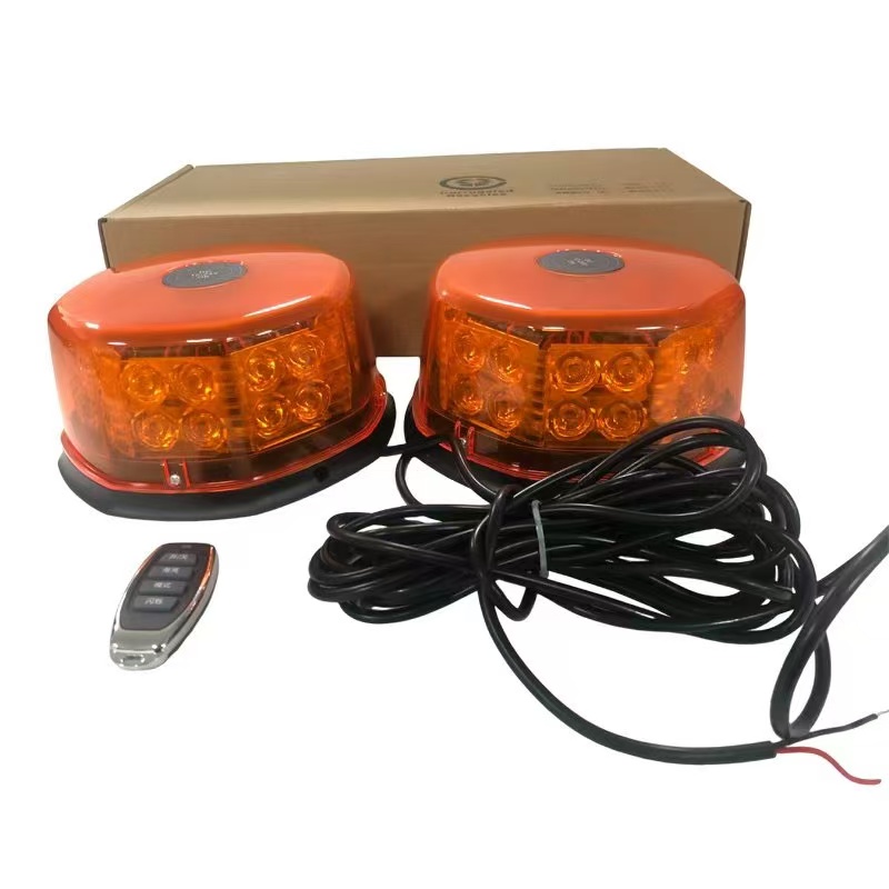 Automobile LED warning lights, rotating alarm lights, yellow flashing lights, roof lights, 24V forklift lights, solar workcar lights details Picture