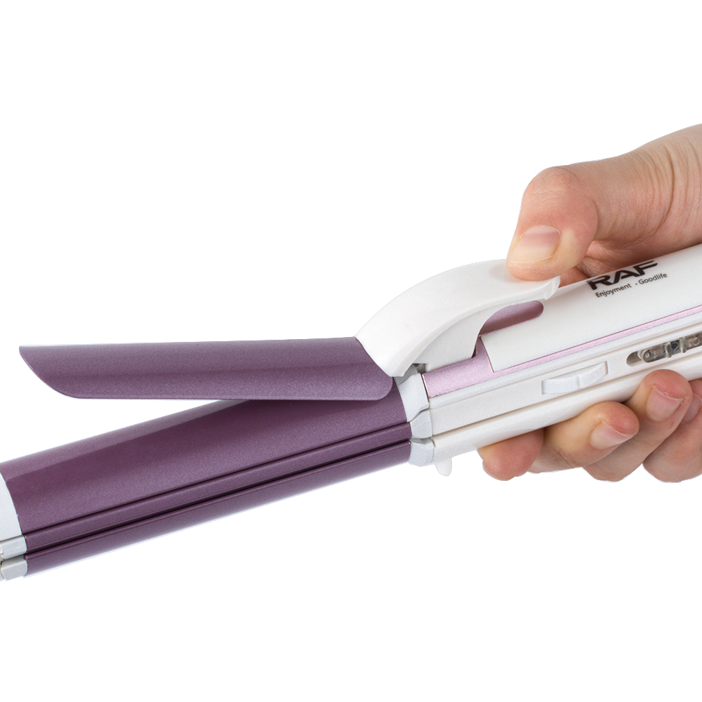 RAF's new two-in-one curling iron and straightener, ceramic clamp, suitable for both dry and wet straight curls, large inward bangs, R.604 Application Scenario