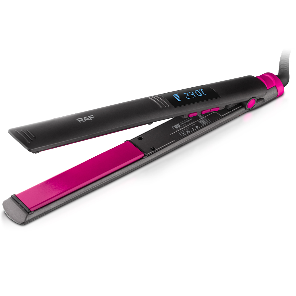 RAF European Standard cross-border Straightening Hair heating plate LCD portable curling Iron Home fluffy multi-functional Curling iron R.606 Item Picture