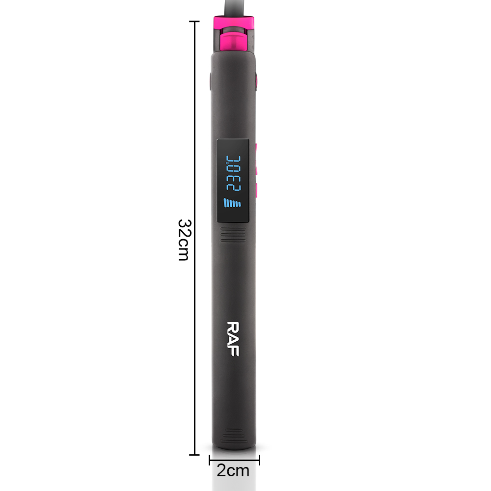 RAF European Standard cross-border Straightening Hair heating plate LCD portable curling Iron Home fluffy multi-functional Curling iron R.606 Specification image