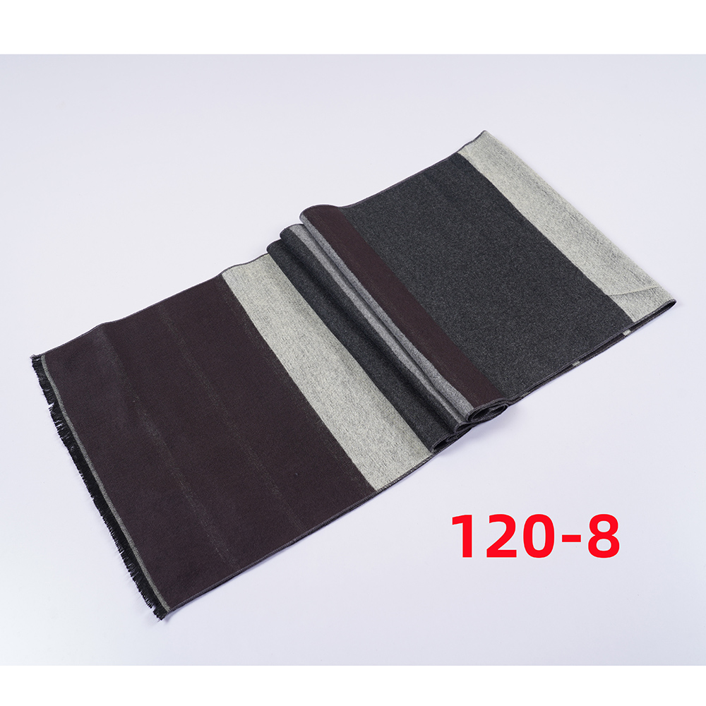 New Autumn And Winter New Men's Scarf Lattice Warm Europe And The United States Simple Business Leisure Young Neck Manufacturers Wholesale 2024 Striped Scarf Wholesale Customization Specification drawing