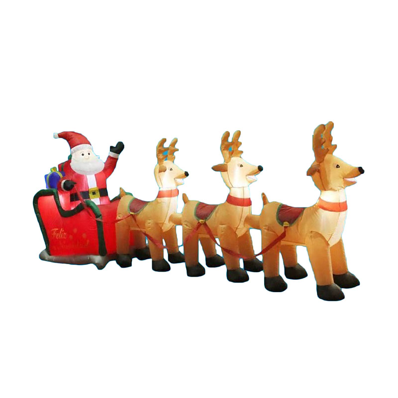 Cross-border bestseller factory direct sales happen to be Christmas inflatable Sanlu pulling Cart (Western language) Christmas atmosphere scene arrangement details Picture