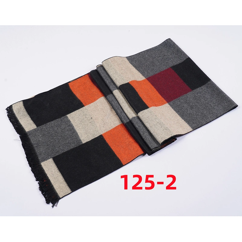 Autumn And Winter New Men's Scarf Lattice Warm Europe And The United States Simple Business Leisure Young Neck Manufacturers Wholesale 2024 Striped Scarf Wholesale Custom Square