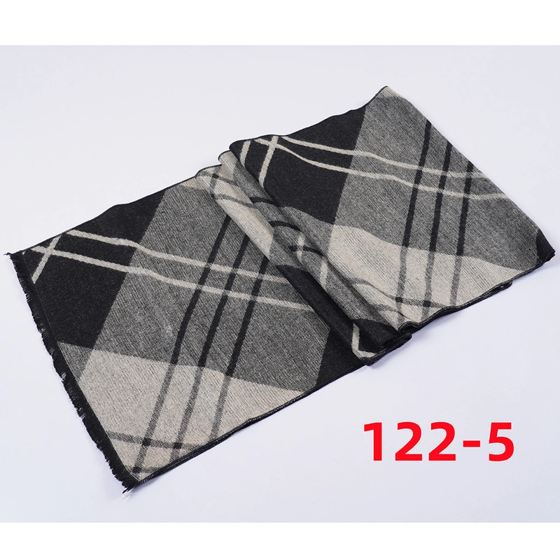 Autumn And Winter New Men's Scarf Lattice Warm Europe And The United States Simple Business Leisure Young Neck Manufacturers Wholesale 2024 Striped Scarf Wholesale Custom Geometric Pattern