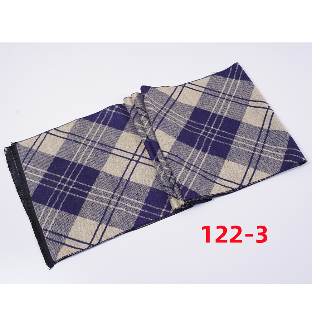 Autumn And Winter New Men's Scarf Lattice Warm Europe And The United States Simple Business Leisure Young Neck Manufacturers Wholesale 2024 Multi-Color Striped Scarf Wholesale Customization Specification drawing