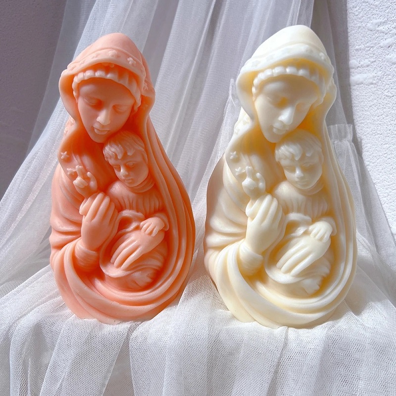 Virgin Mary Holding Baby Scented Candle, Soy wax, home smokeless atmosphere, table candlestick, decorative item, scented candle, Christmas tree candle, Scented candle, birthday candle, electronic candle, scented candle, scented candle Specification image