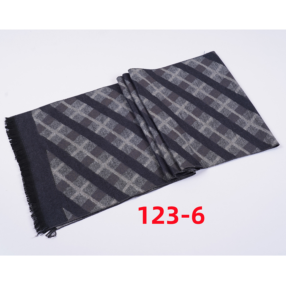 Autumn And Winter New Men's Scarf Lattice Warm Europe And The United States Simple Business Leisure Young Neck Factory Wholesale 2024 Striped Scarf Wholesale Customization Item Picture