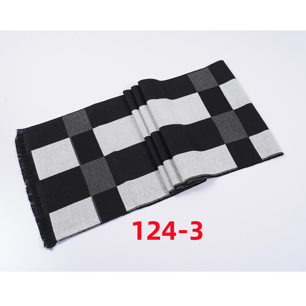 Autumn And Winter New Men's Scarf Lattice Warm Europe And The United States Simple Business Leisure Young Neck Factory Direct Sales Wholesale 2024 Striped Scarf Wholesale Customization Specification drawing