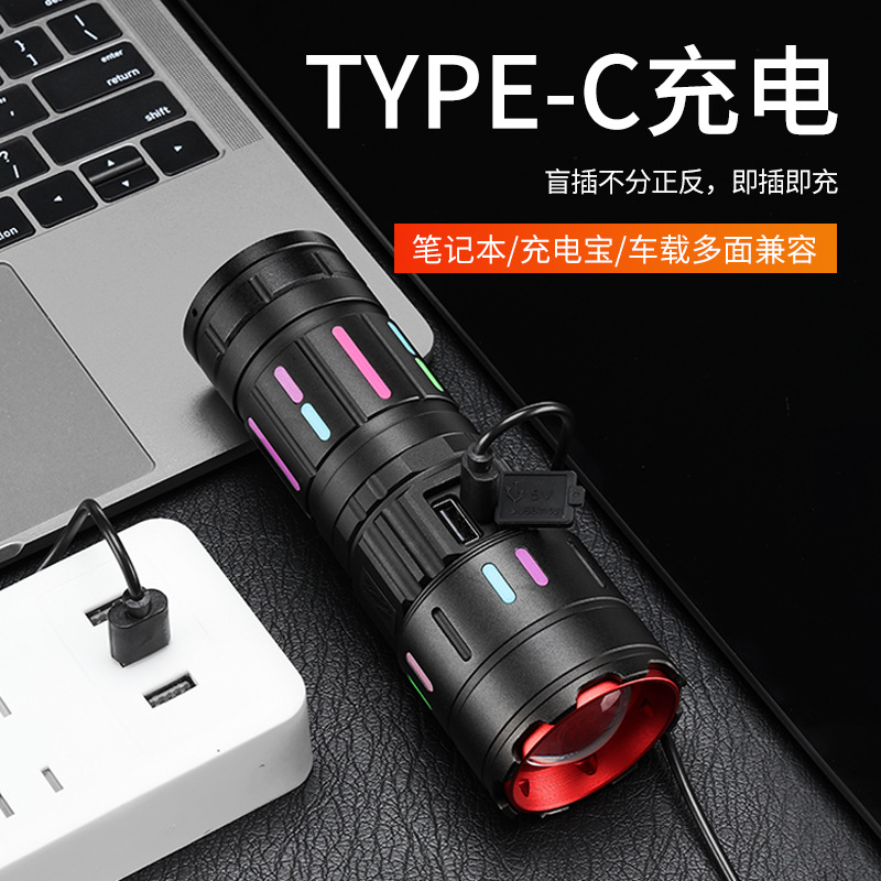 KINSACH Star Source type-c rechargeable electric display Aluminum alloy flashlight White Laser Application Scenario