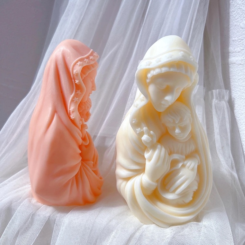 Virgin Mary Holding Baby Scented Candle, Soy wax, home smokeless atmosphere, table candlestick, decorative item, scented candle, Christmas tree candle, Scented candle, birthday candle, electronic candle, scented candle, scented candle pic 1