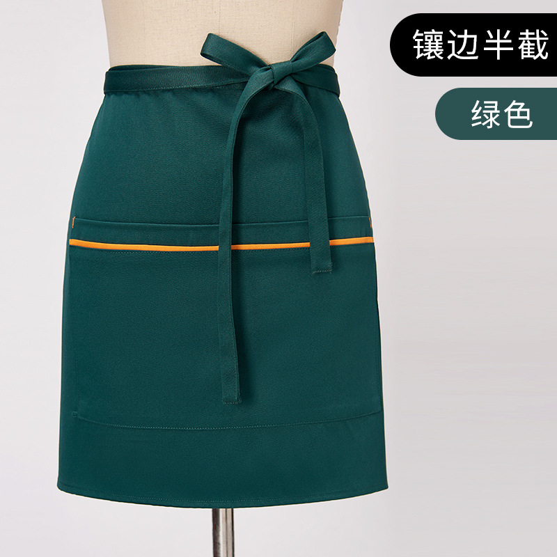 Wholesale and in-stock short half-length aprons for hotel and restaurant waiters, multi-color anti-stain waist belts for kitchen staff Item Picture