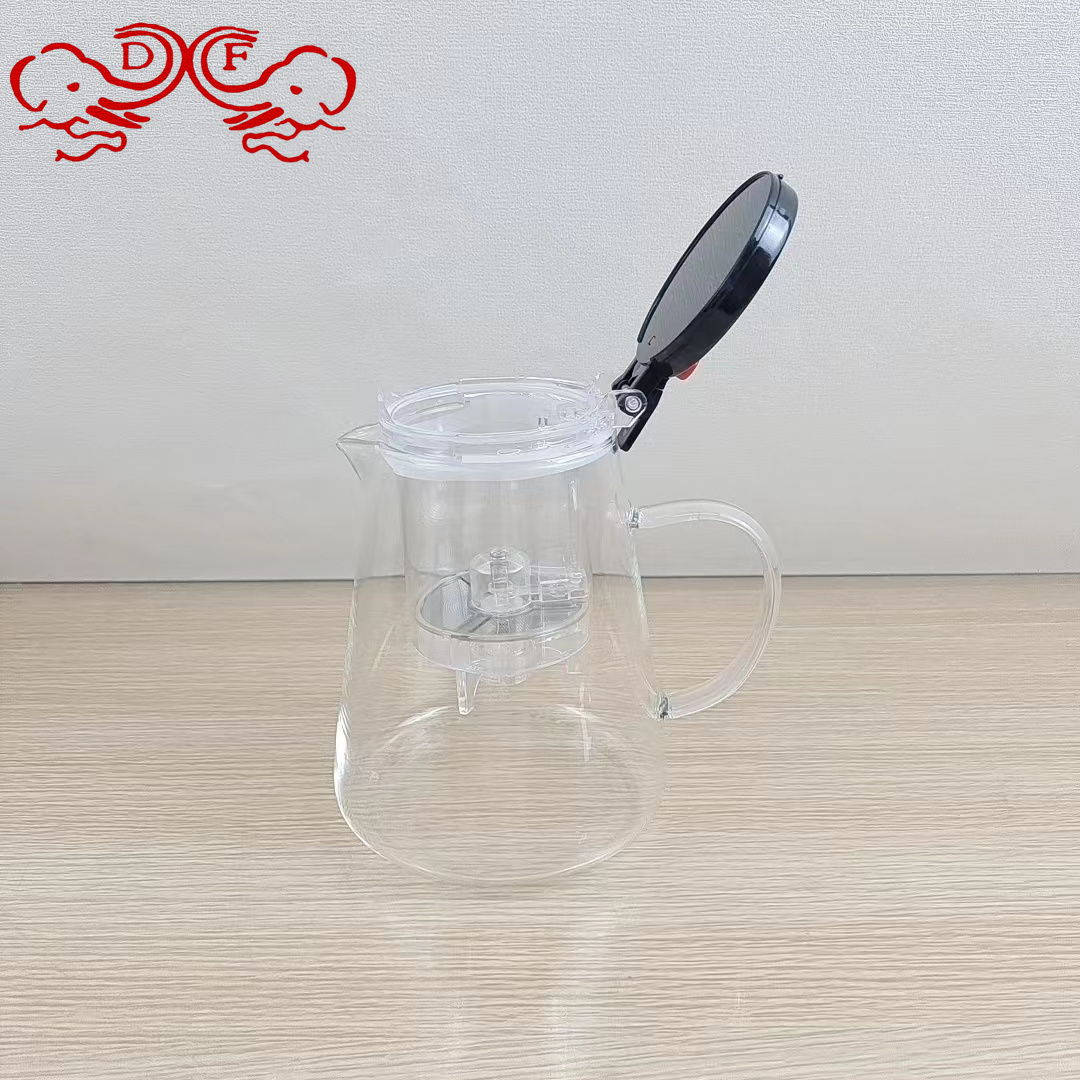 CF68305 إناء الشاي المنبعث من كؤوس شاي معزول، غلاية مفرغة من زجاج وعاء شاي مقاوم للحرارة من نوع DF Tradinghouse details Picture