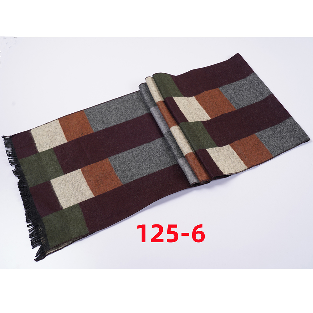 Autumn And Winter New Men's Scarf Lattice Warm Europe And The United States Simple Business Leisure Young Neck Manufacturers Wholesale 2024 Striped Scarf Wholesale Custom Square Specification drawing